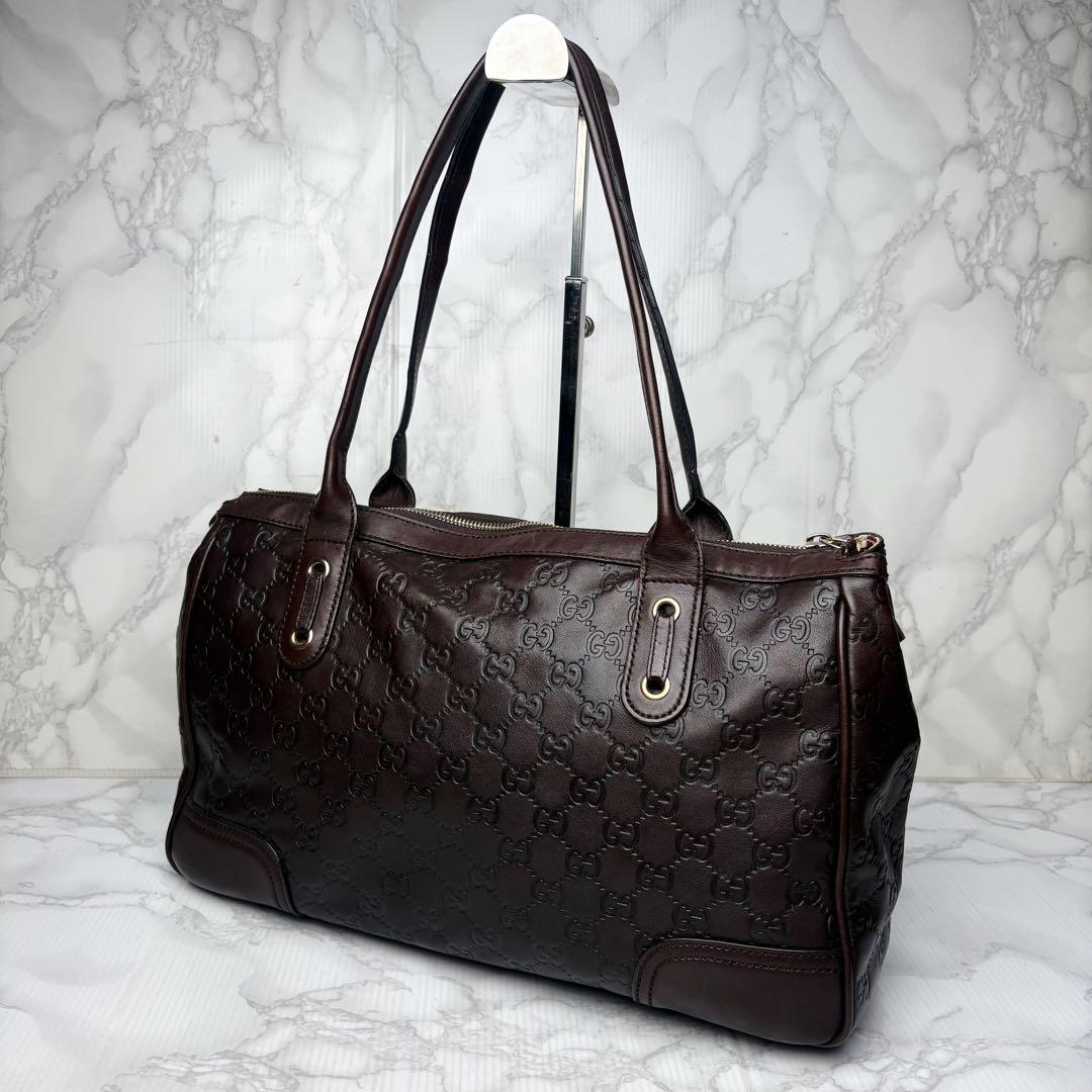 071 美品 GUCCI プリンシー トートバッグ ハンドバッグ レザー ch5