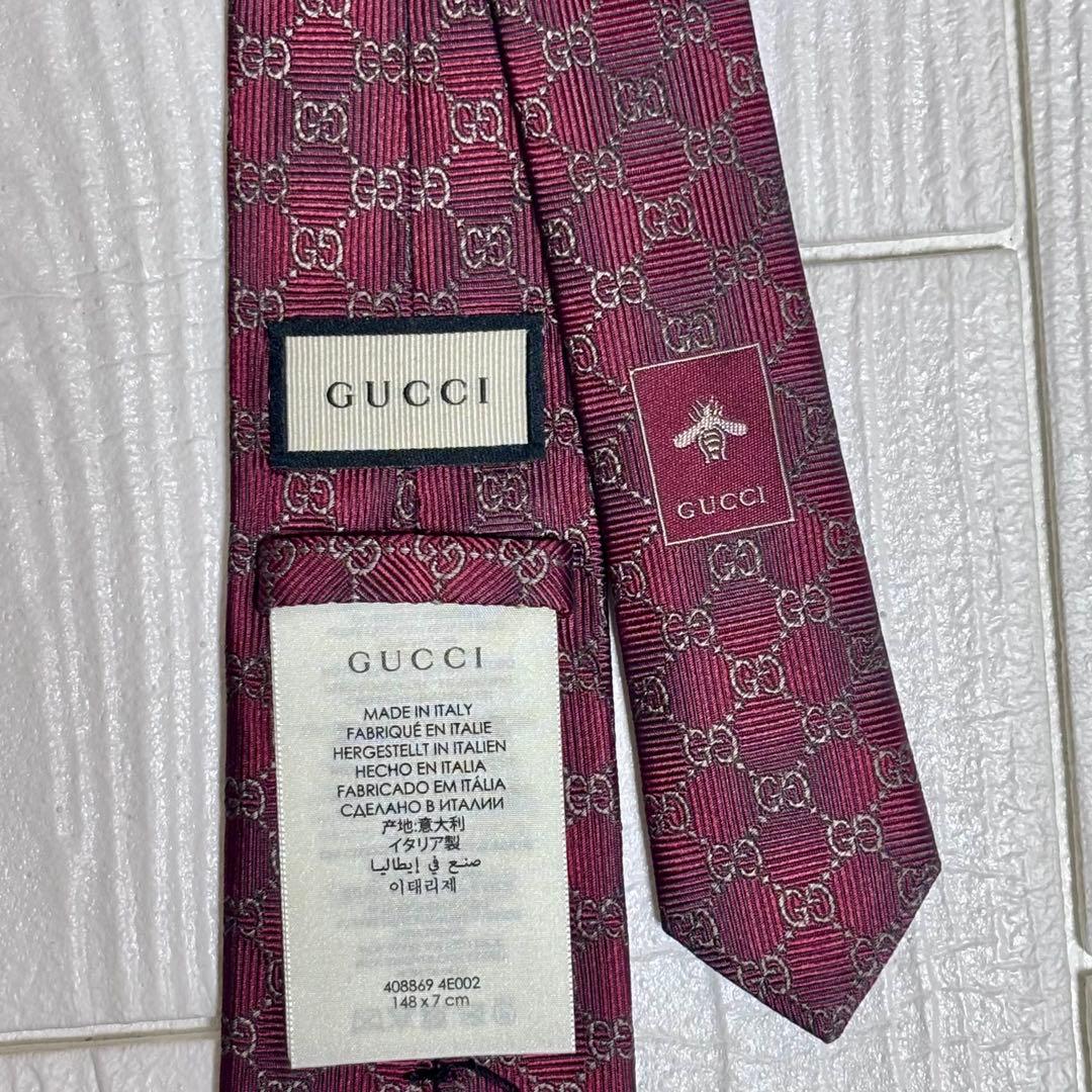 美品 GUCCI GG柄 ネクタイ 148×7cm シルク100%