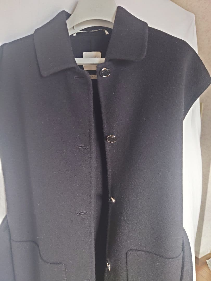 エルメス　カシミヤ　ロングジレ　黒　38 2024AW　未使用