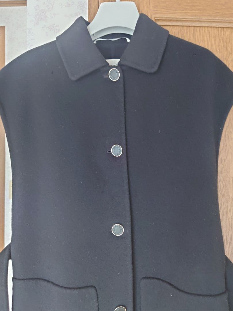 エルメス　カシミヤ　ロングジレ　黒　38 2024AW　未使用