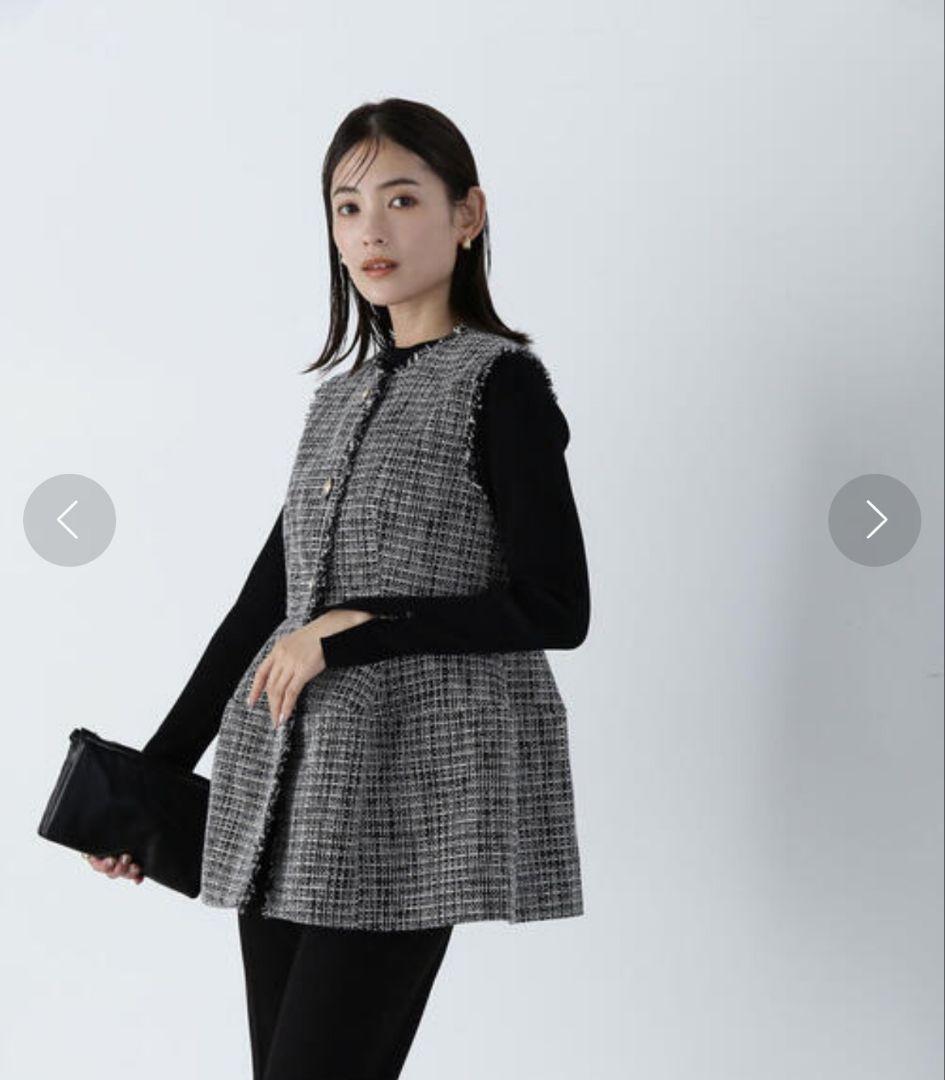 NATURAL BEAUTY BASIC ペプラムツイードジレ Mサイズ