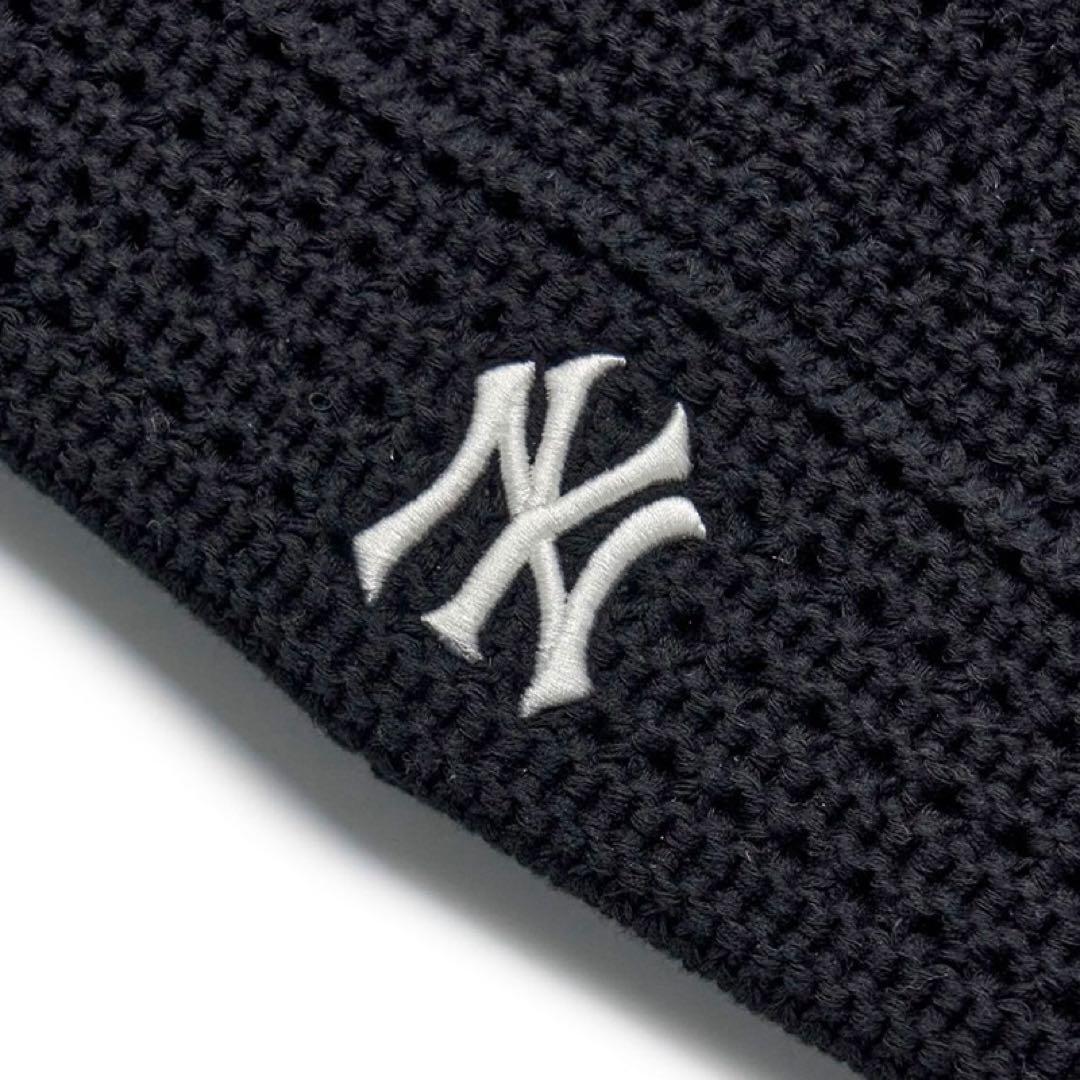 aespa カリナ着用 MLB KOREA 猫耳 春夏ニット帽 ビーニー 黒