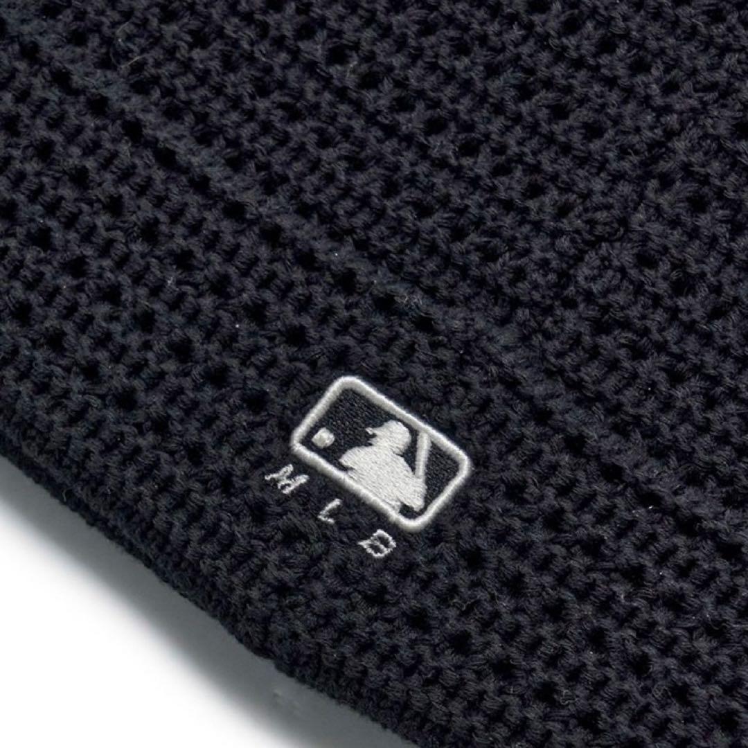 aespa カリナ着用 MLB KOREA 猫耳 春夏ニット帽 ビーニー 黒
