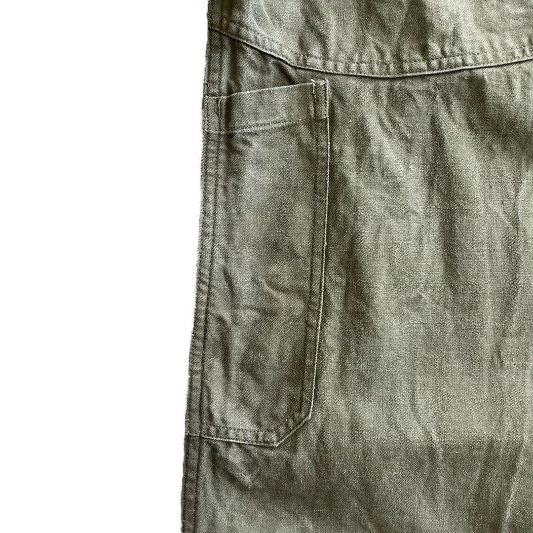 60s ヴィンテージ フランス軍 メカニックパンツ ミリタリーパンツ ユーロ 緑