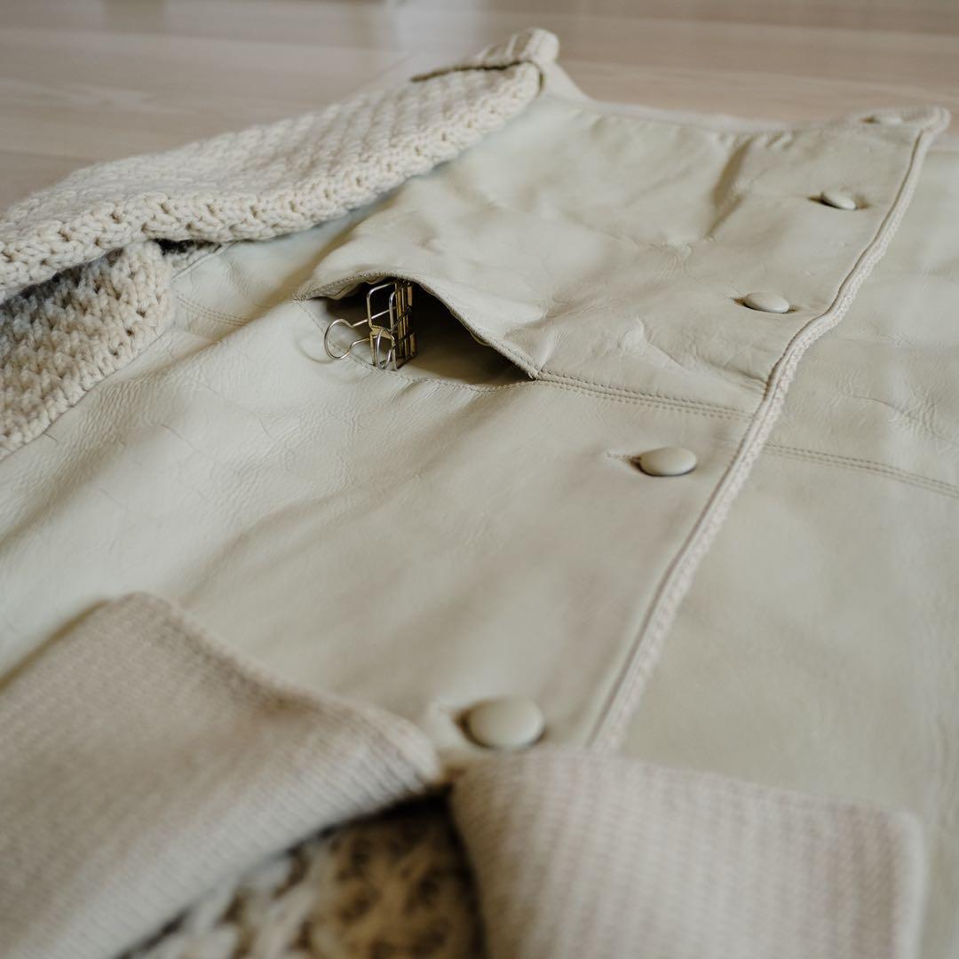 70s 80s 西ドイツ製 euro vintage ホワイト レザージャケット