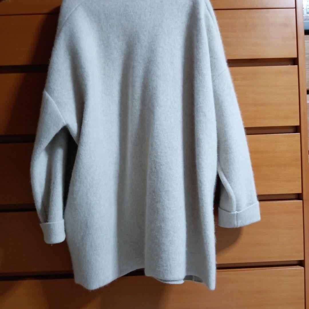 【ビアズリー】洗えるニットコート.アイボリー