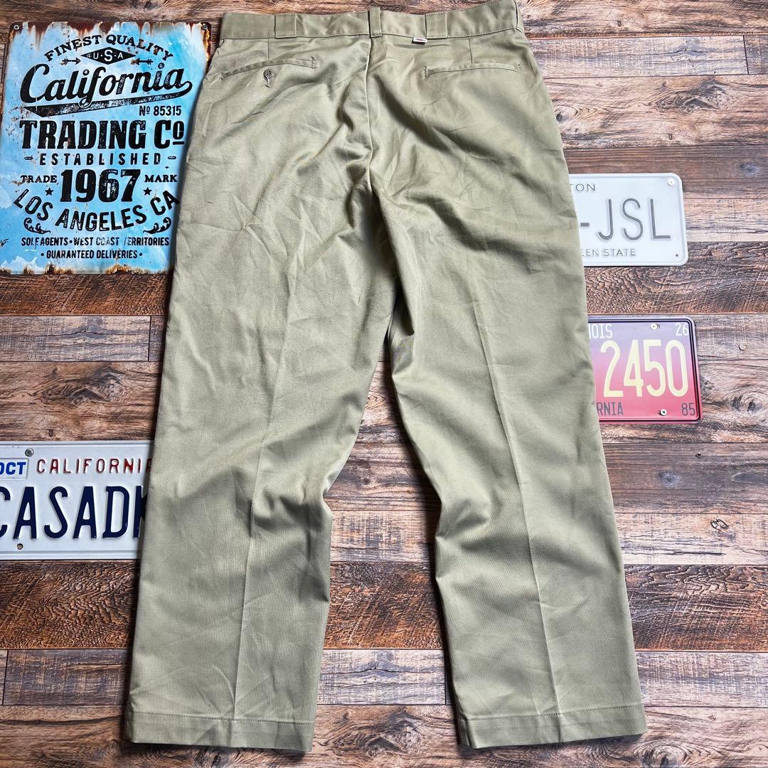 ポ*酢様 Dickies ワークパンツ ベージュ USA製 80s チビタグ W