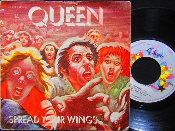 3【希少デザイン違い/フランス原盤45】クイーン/Queen/永遠の翼