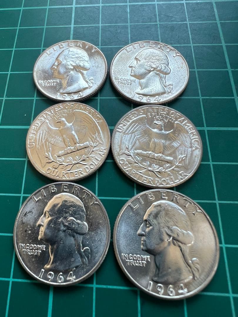外国銀貨　アメリカ25C銀貨 6枚まとめロット