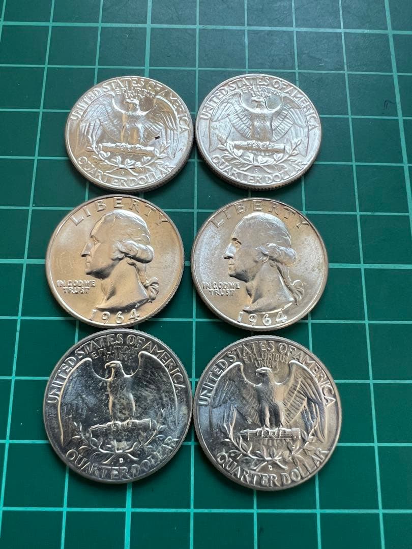 外国銀貨　アメリカ25C銀貨 6枚まとめロット