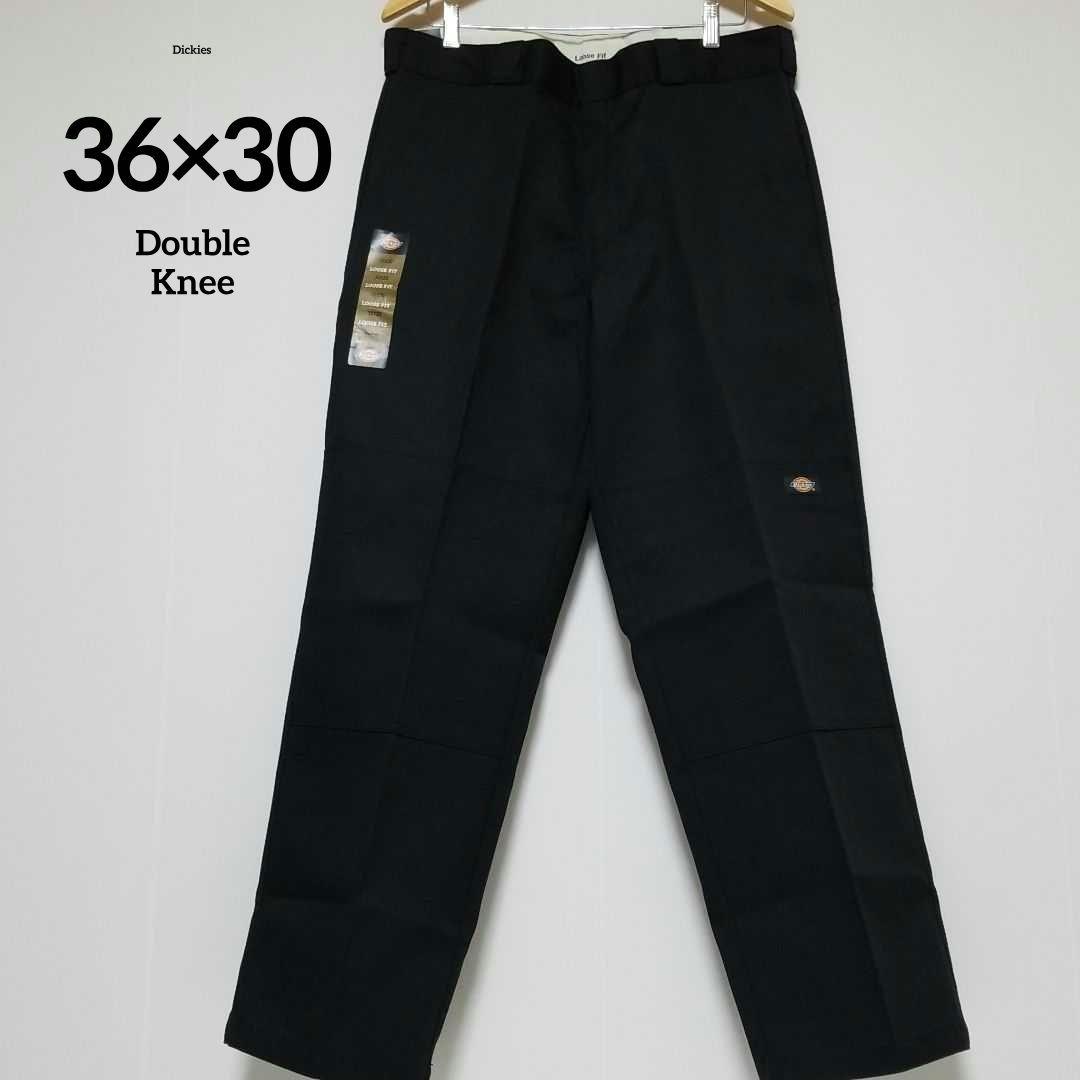 36×30【新品 未使用】ディッキーズ　ダブルニー　85283　BLACK