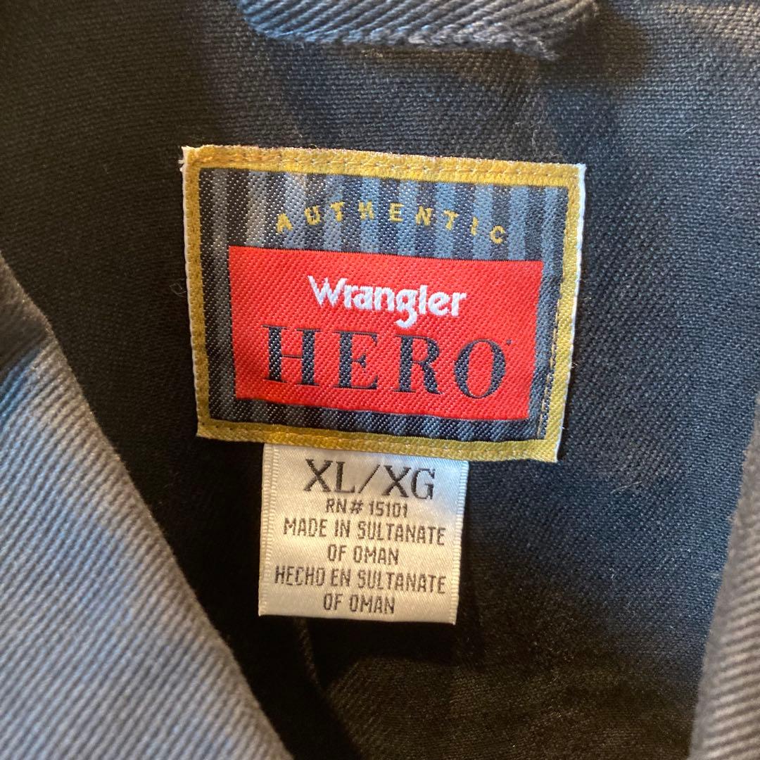 【Wrangler HERO】90s トラッカージャケット 先染めブラック