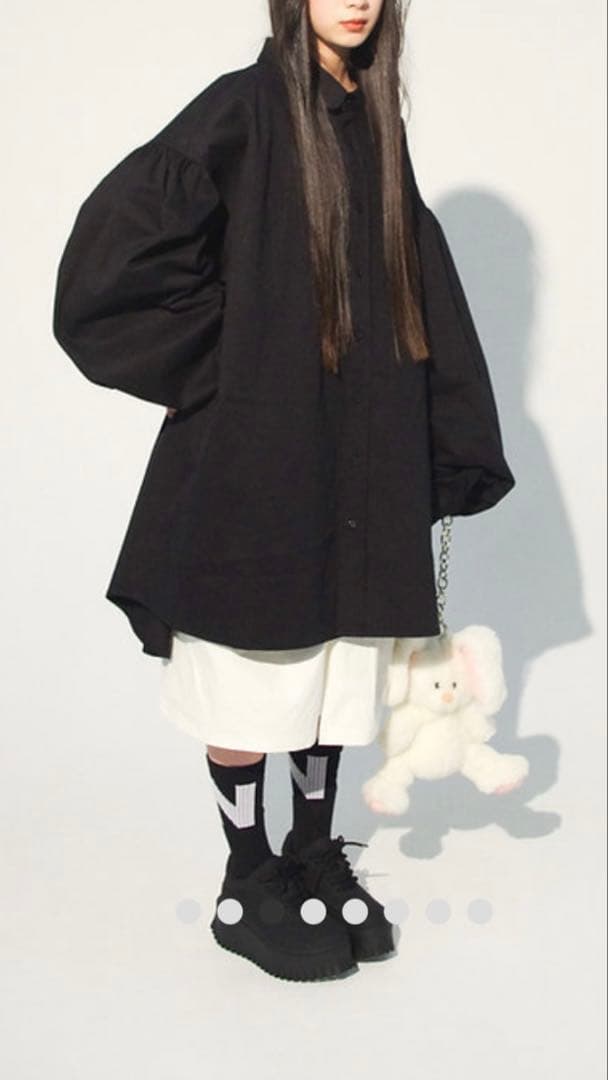トップス unionini puff sleeved big shirt