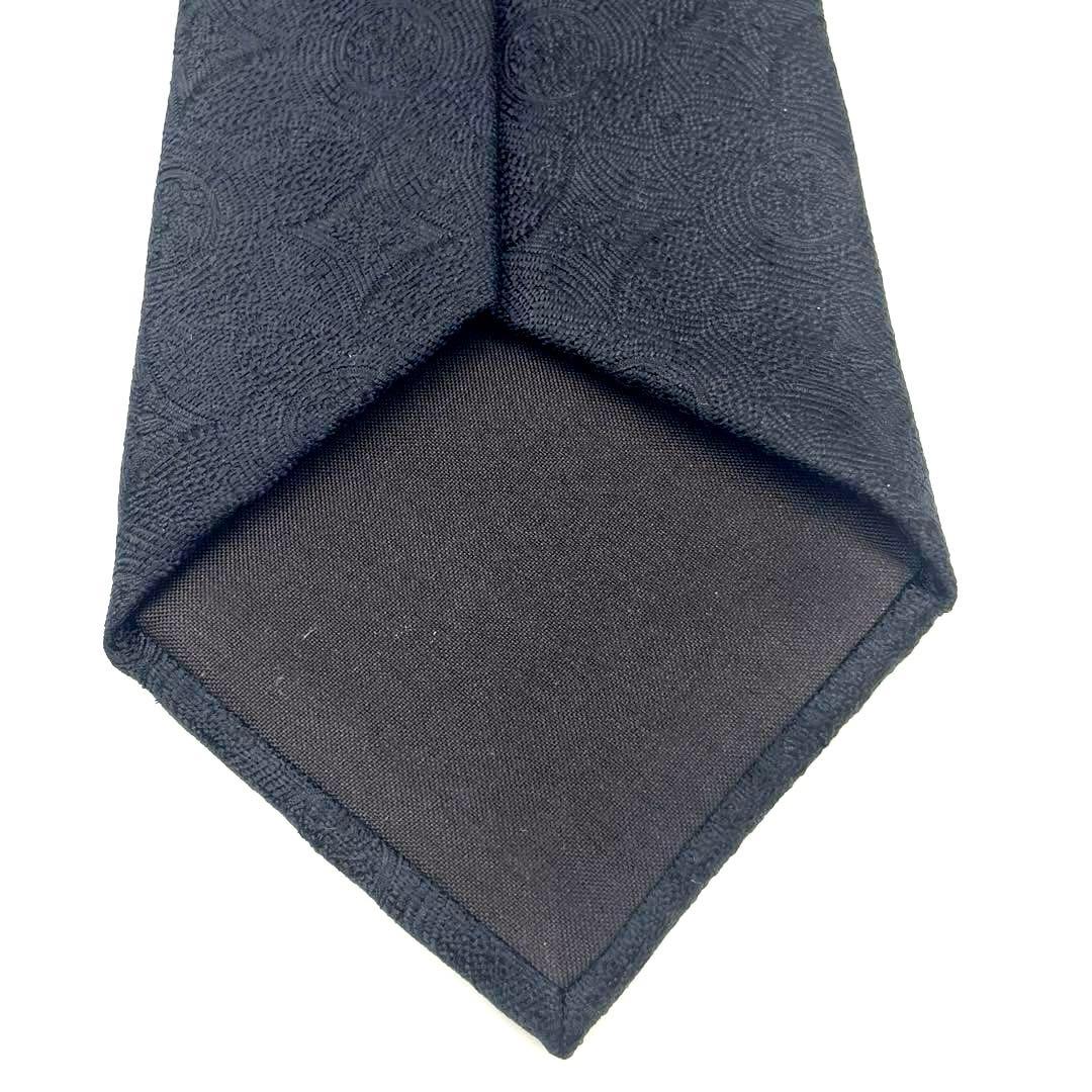 【美品】LOUIS VUITTON ネクタイ シルク100% ブラック 総柄