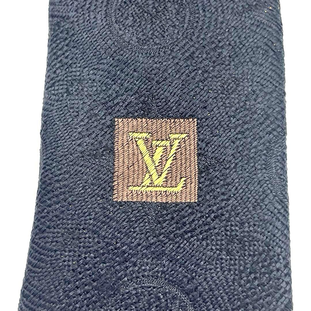 【美品】LOUIS VUITTON ネクタイ シルク100% ブラック 総柄