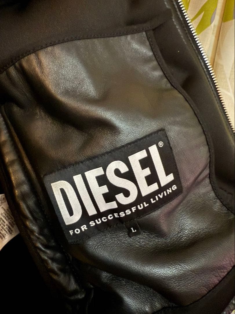 DIESEL ブラック キルティングダウンベスト L