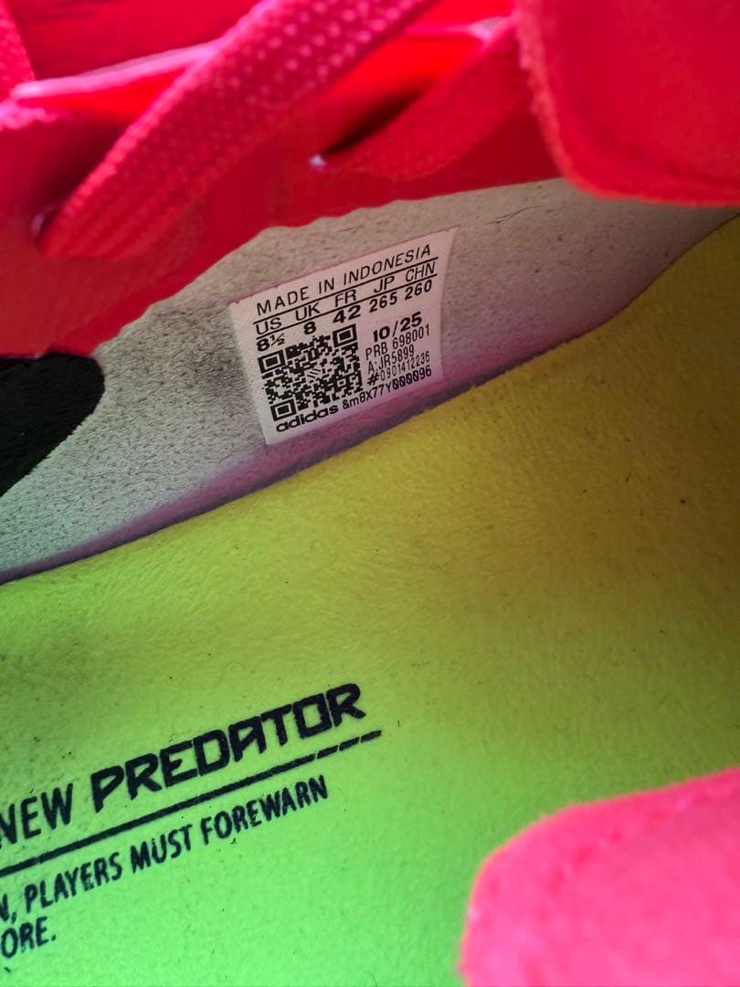 adidas Predator 2026レッド サッカースパイク26.5cm