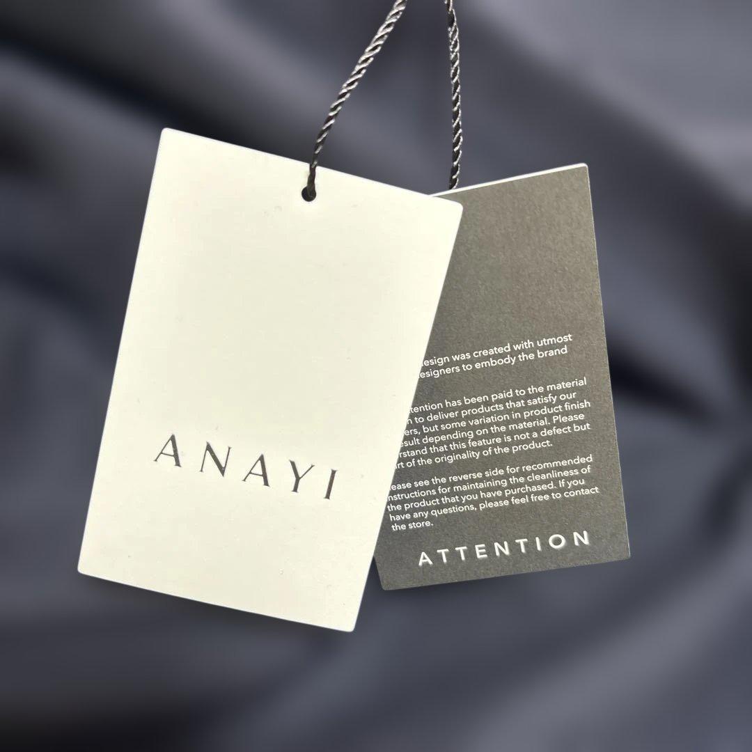 新品未使用　アナイ　ANAYI ダークネイビー 長袖 フレアワンピースM