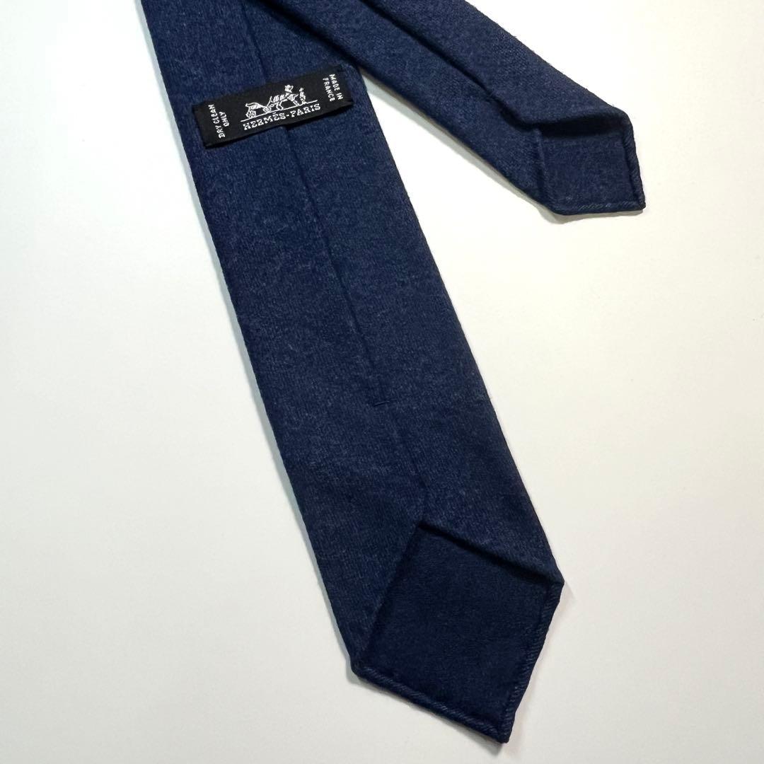 希少✨美品✨HERMES エルメス　ネクタイ　　ウール　ホース刺繍　馬 H