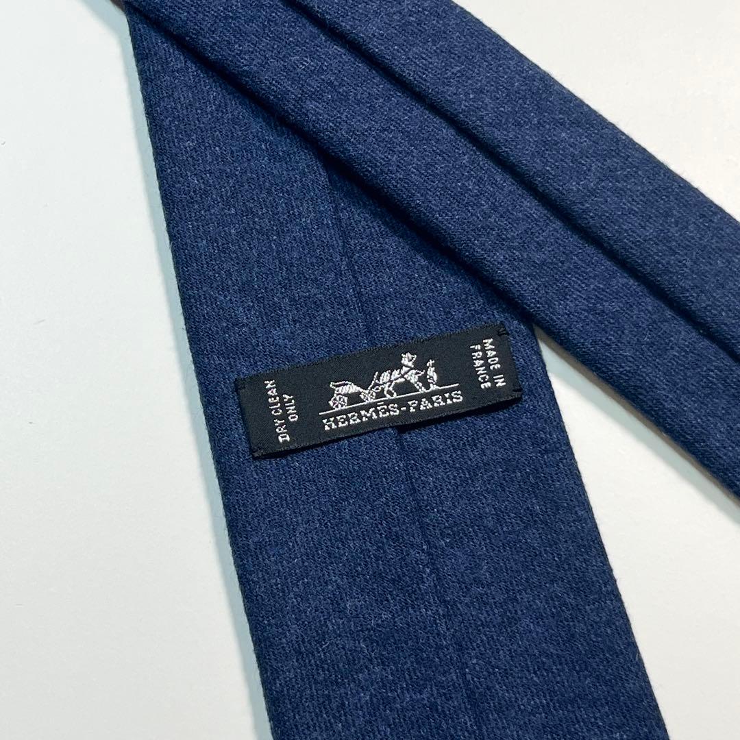 希少✨美品✨HERMES エルメス　ネクタイ　　ウール　ホース刺繍　馬 H