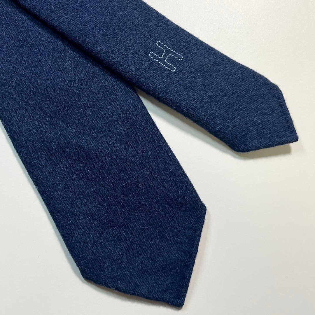 希少✨美品✨HERMES エルメス　ネクタイ　　ウール　ホース刺繍　馬 H