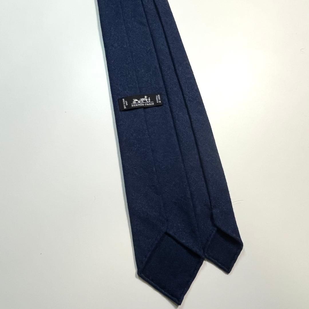 希少✨美品✨HERMES エルメス　ネクタイ　　ウール　ホース刺繍　馬 H