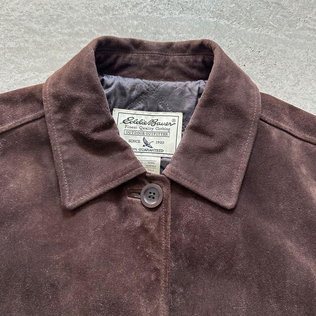 田*中様 エディーバウアー スエード レザーカーコート 美品