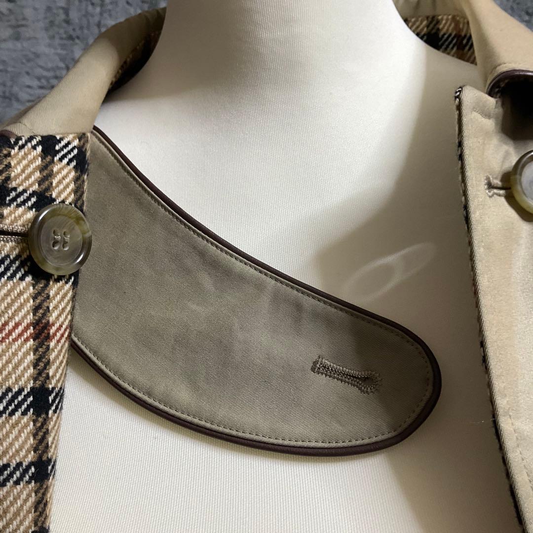 希少!!【DAKS】リバーシブルケープコート　玉虫色　ハウスチェック