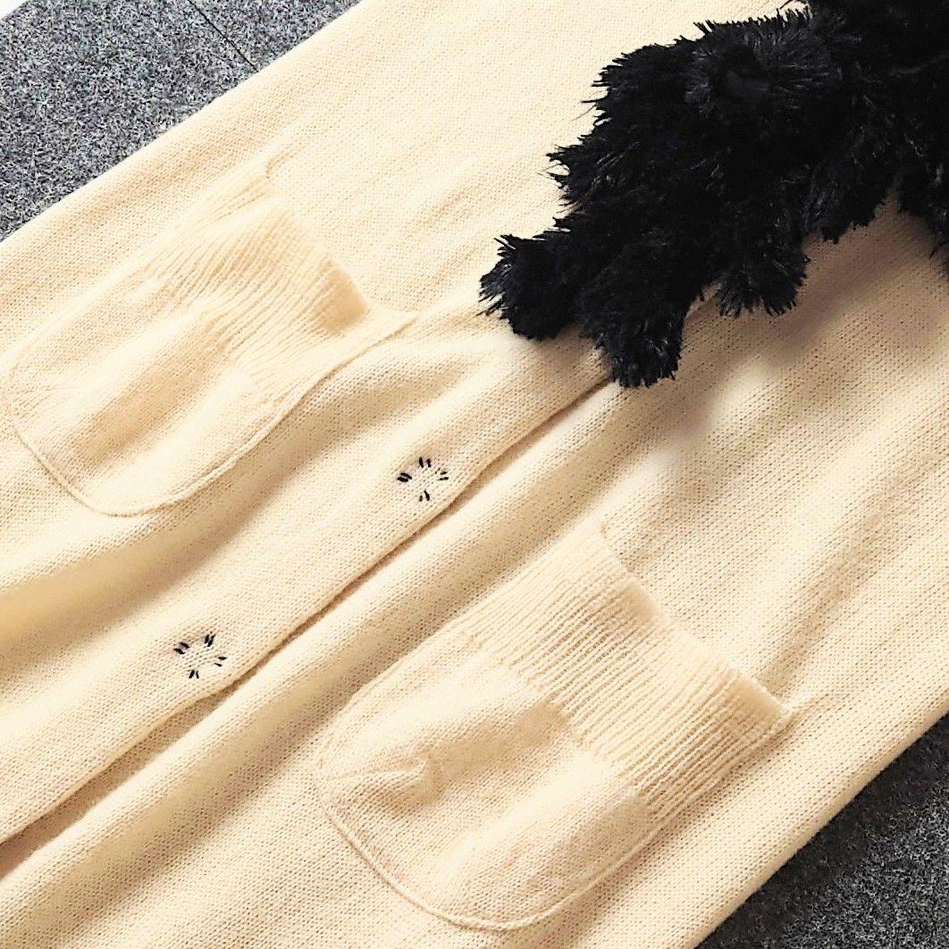 ★n アルベロベロ カーディガン ぬいぐるみ 犬 毛 アニマル ボタン 前開き