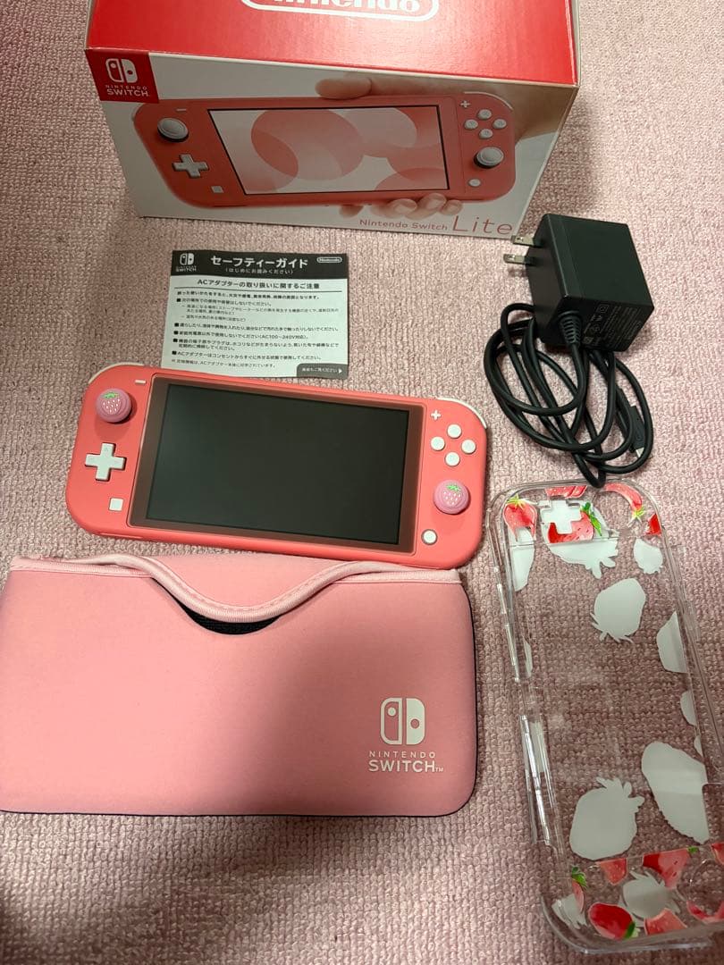 Nintendo Switch Lite 本体 コーラル ピンク 充電器