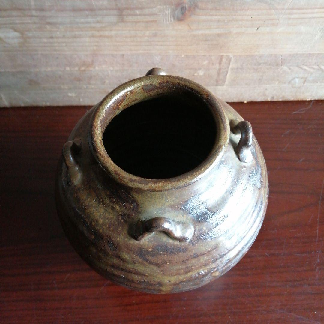 志都呂焼　祖母懐茶壺　14.5cm　江戸中期～後期