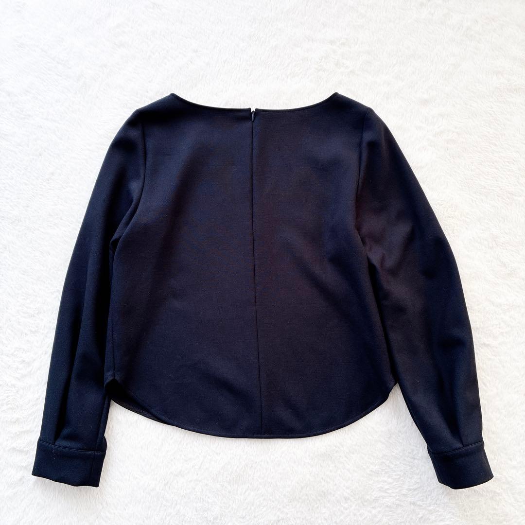 美品 theory luxe プルオーバー ブラウス ネイビー ストレッチ 38