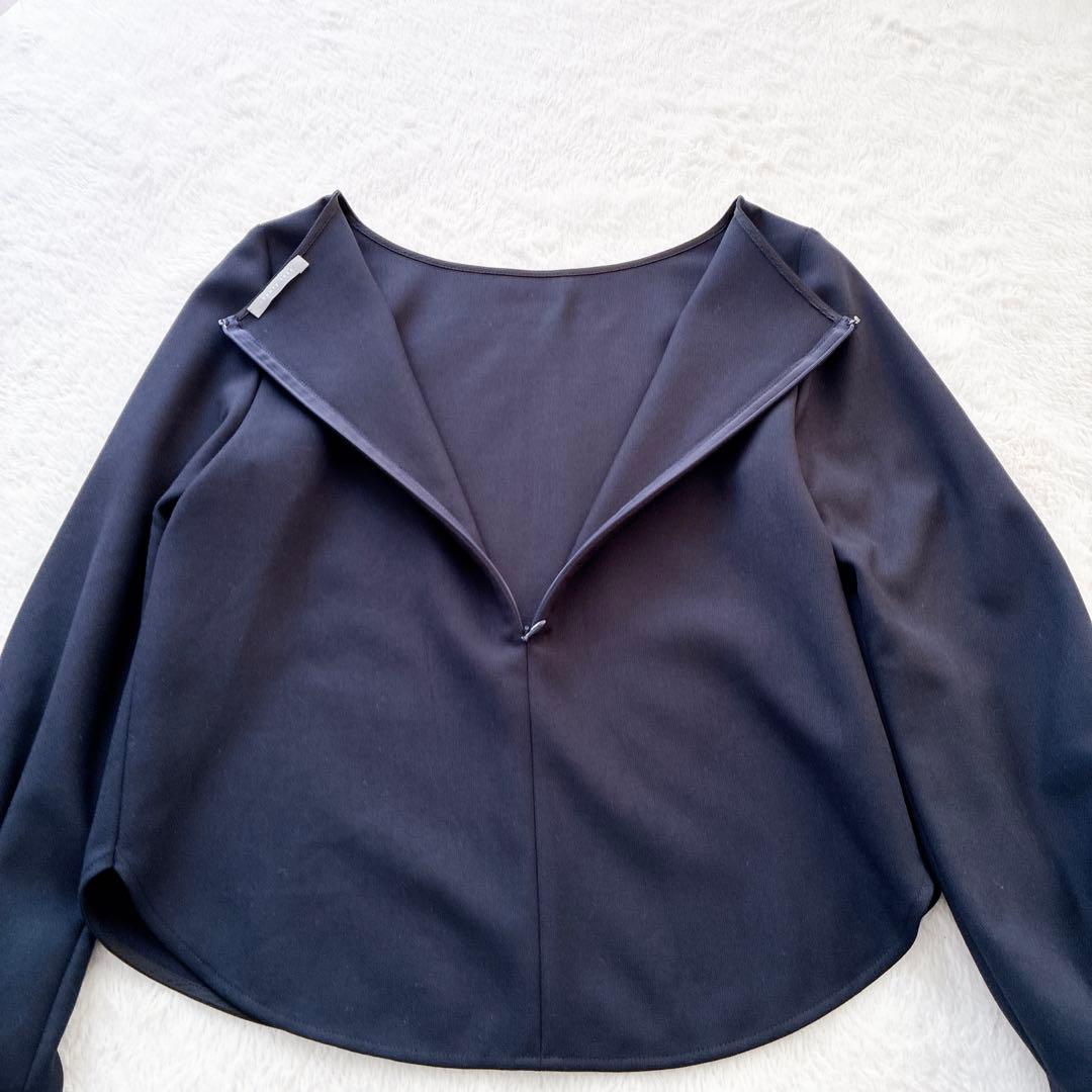 美品 theory luxe プルオーバー ブラウス ネイビー ストレッチ 38
