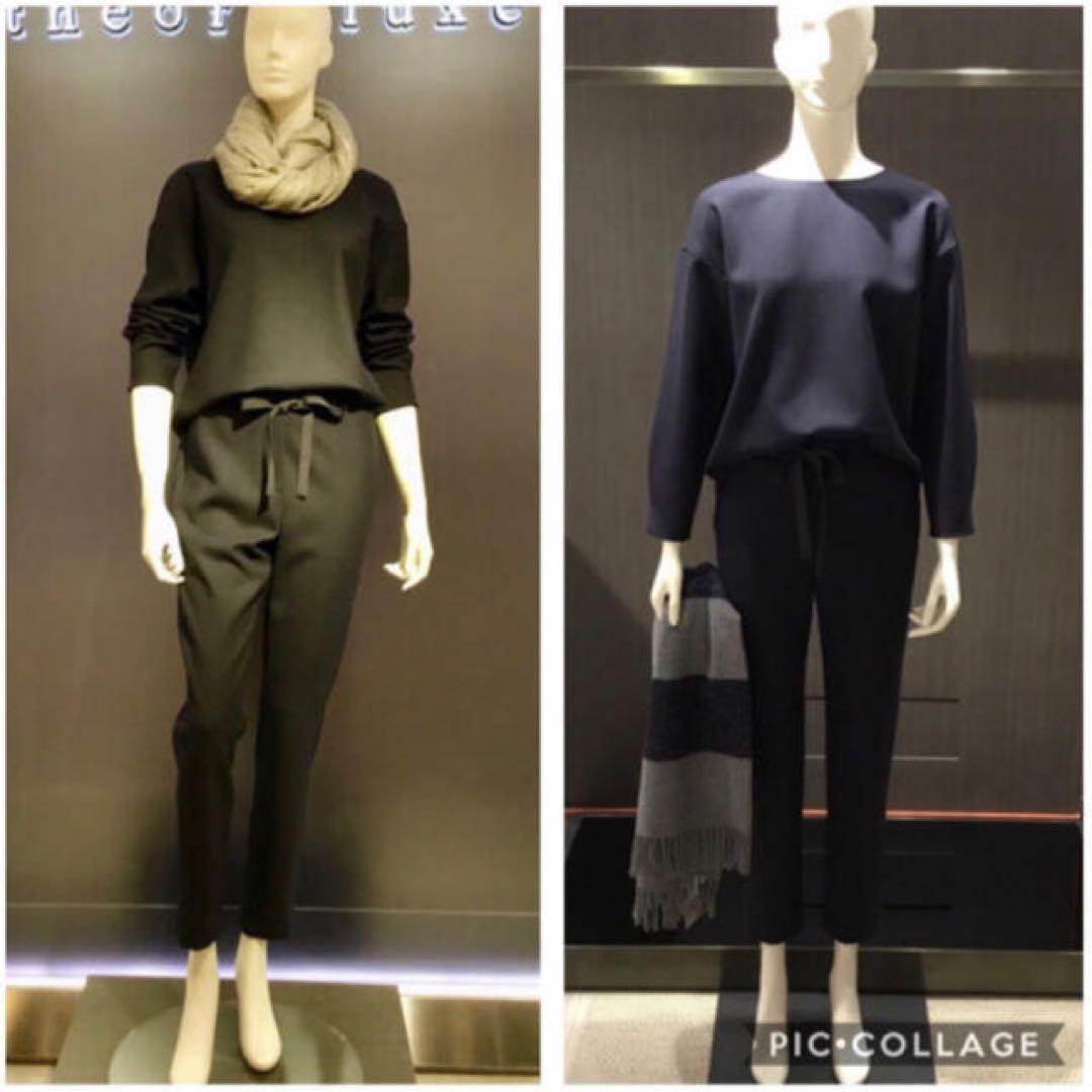 美品 theory luxe プルオーバー ブラウス ネイビー ストレッチ 38