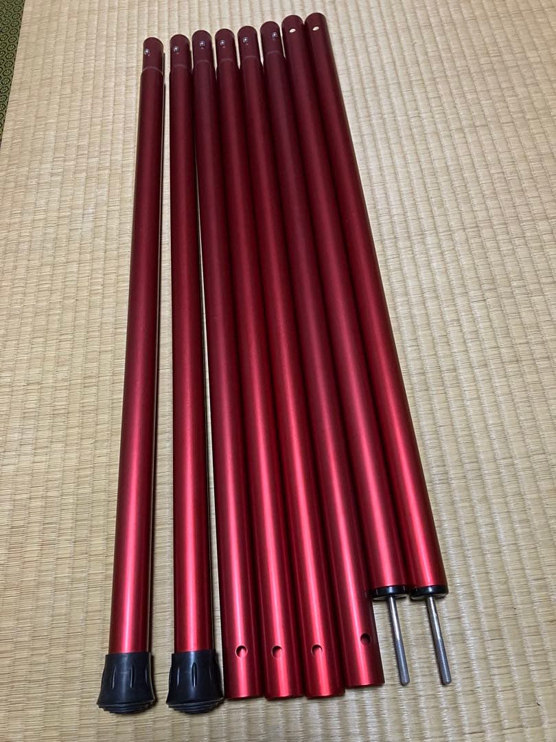 美品　スノーピーク　ウイングポール　レッド280cm☓2セット