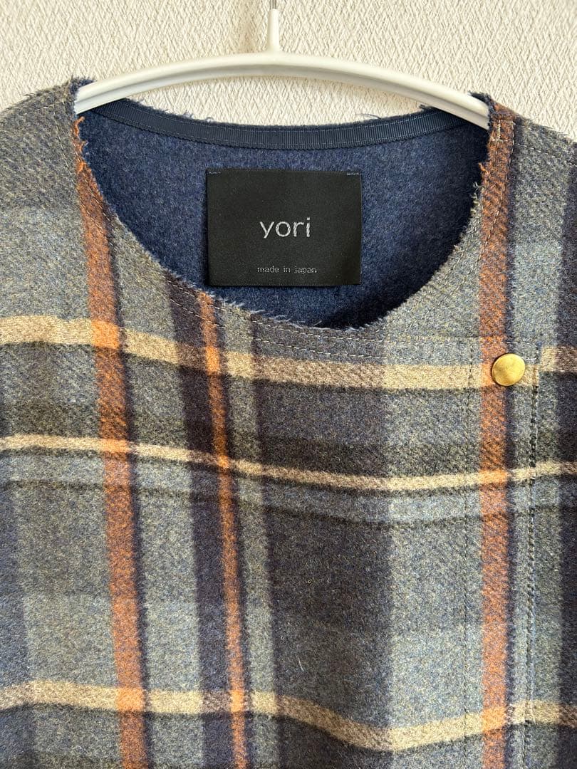 ui　美品　yori ウール　チェック　ジレ