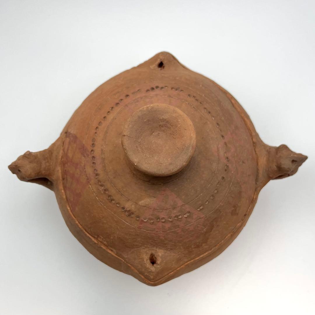 ②素焼き 土鍋 タジン鍋 ベルベル人 モロッコ 工芸品 蓋付き 器 古道具 骨董