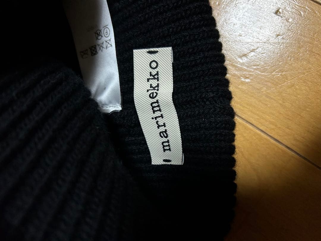 ク*！様 値下げ！ 早い者勝ち marimekko ブラックニットビーニー