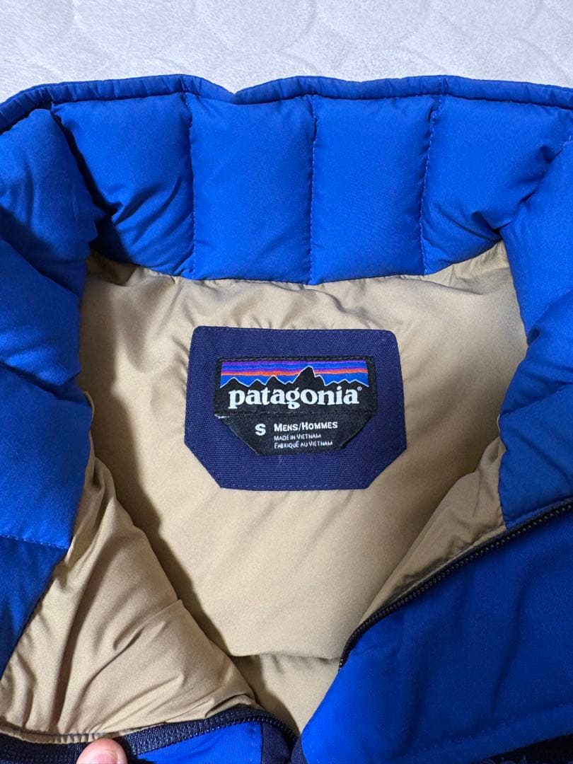 patagonia ネイビー・青 ダウンベスト Sサイズ