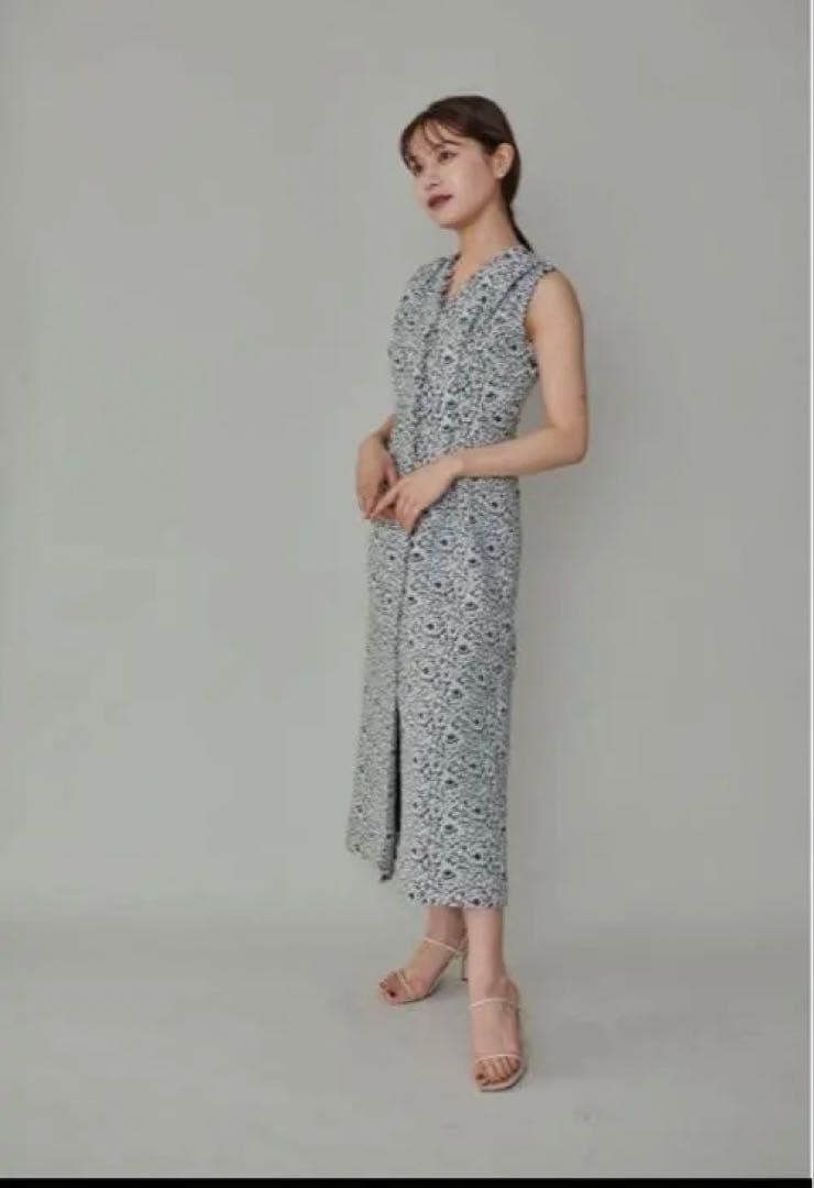 L’or L’AUBE BLANC Flower jacquard Dress