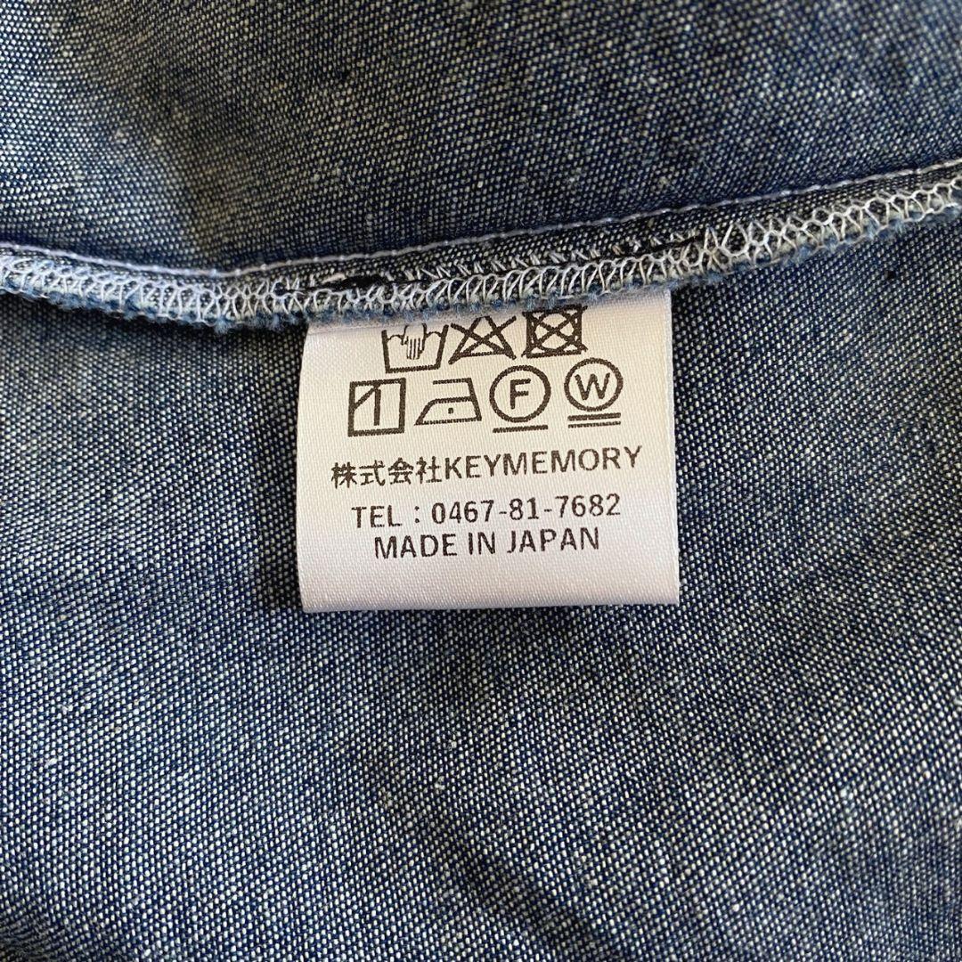 KEY MEMORY 鎌倉 デニム 刺繍タックシャツワンピース ロングゆっくりめ