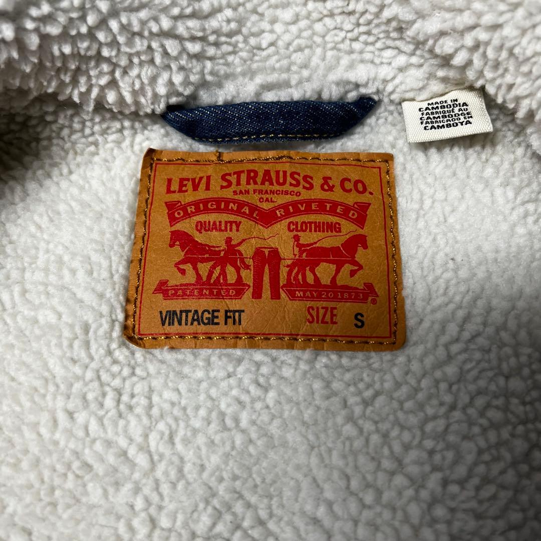 ✨美品✨Levi's リーバイス/Gジャン/S/コットン/インディゴ/裏ボア