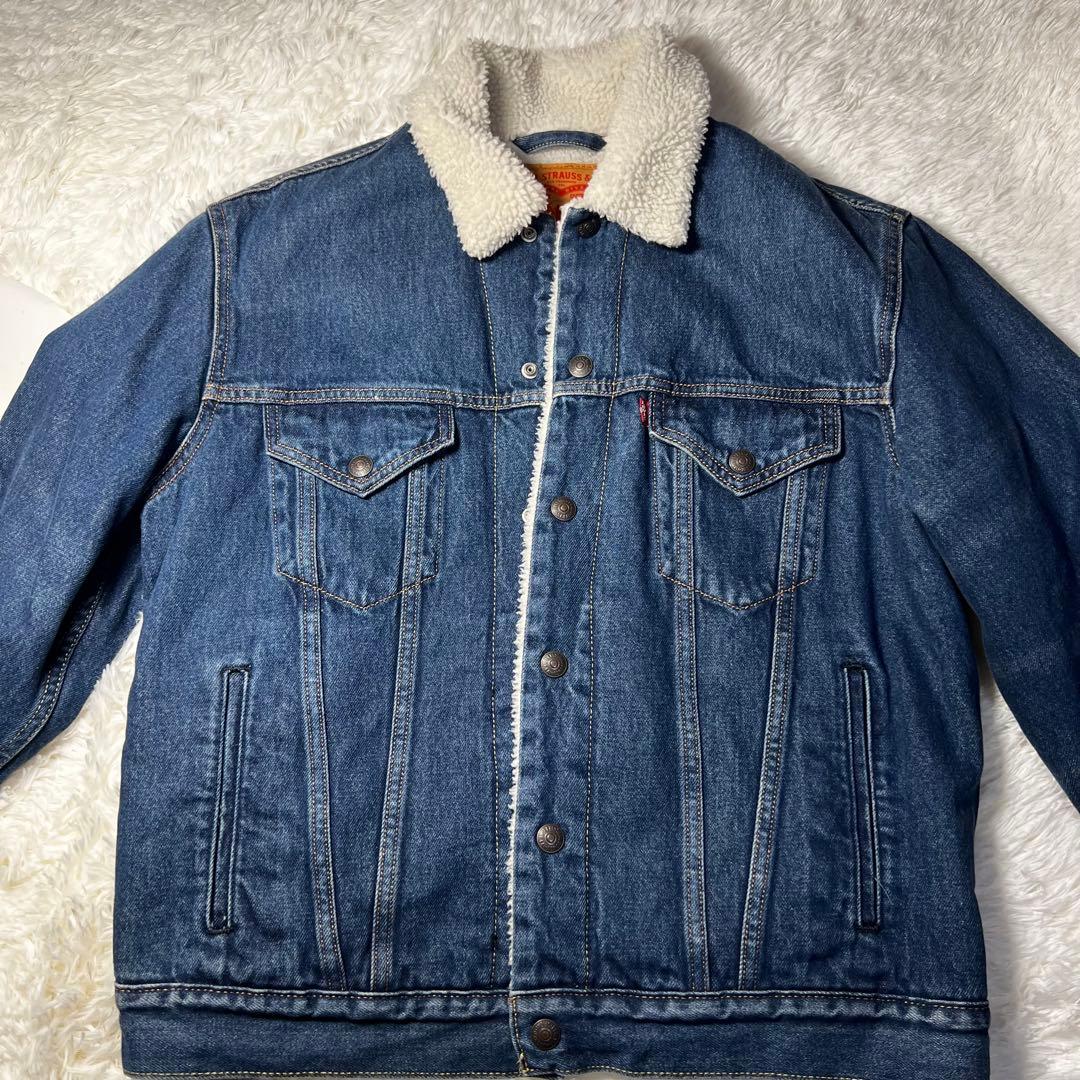 ✨美品✨Levi's リーバイス/Gジャン/S/コットン/インディゴ/裏ボア