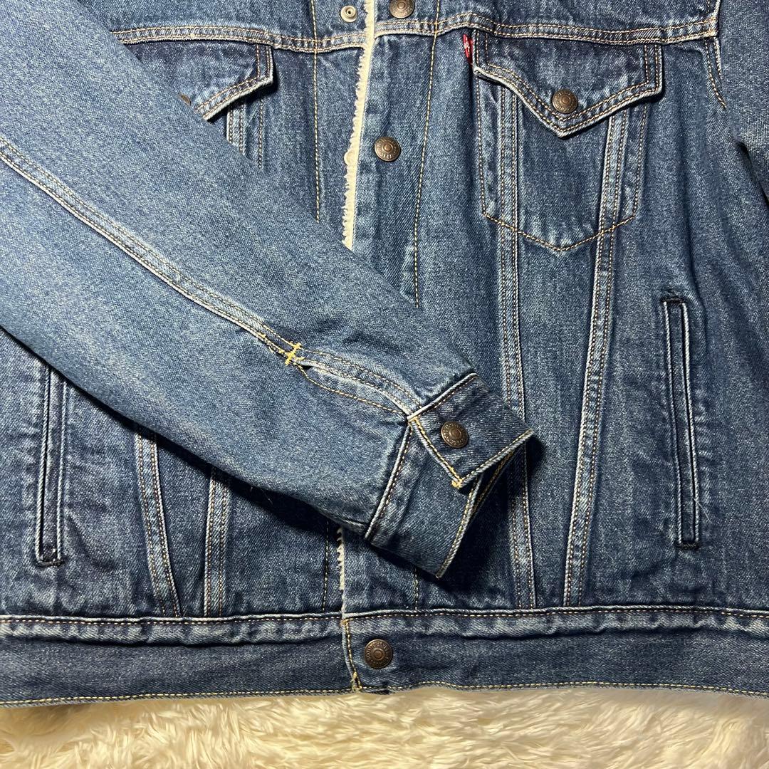 ✨美品✨Levi's リーバイス/Gジャン/S/コットン/インディゴ/裏ボア