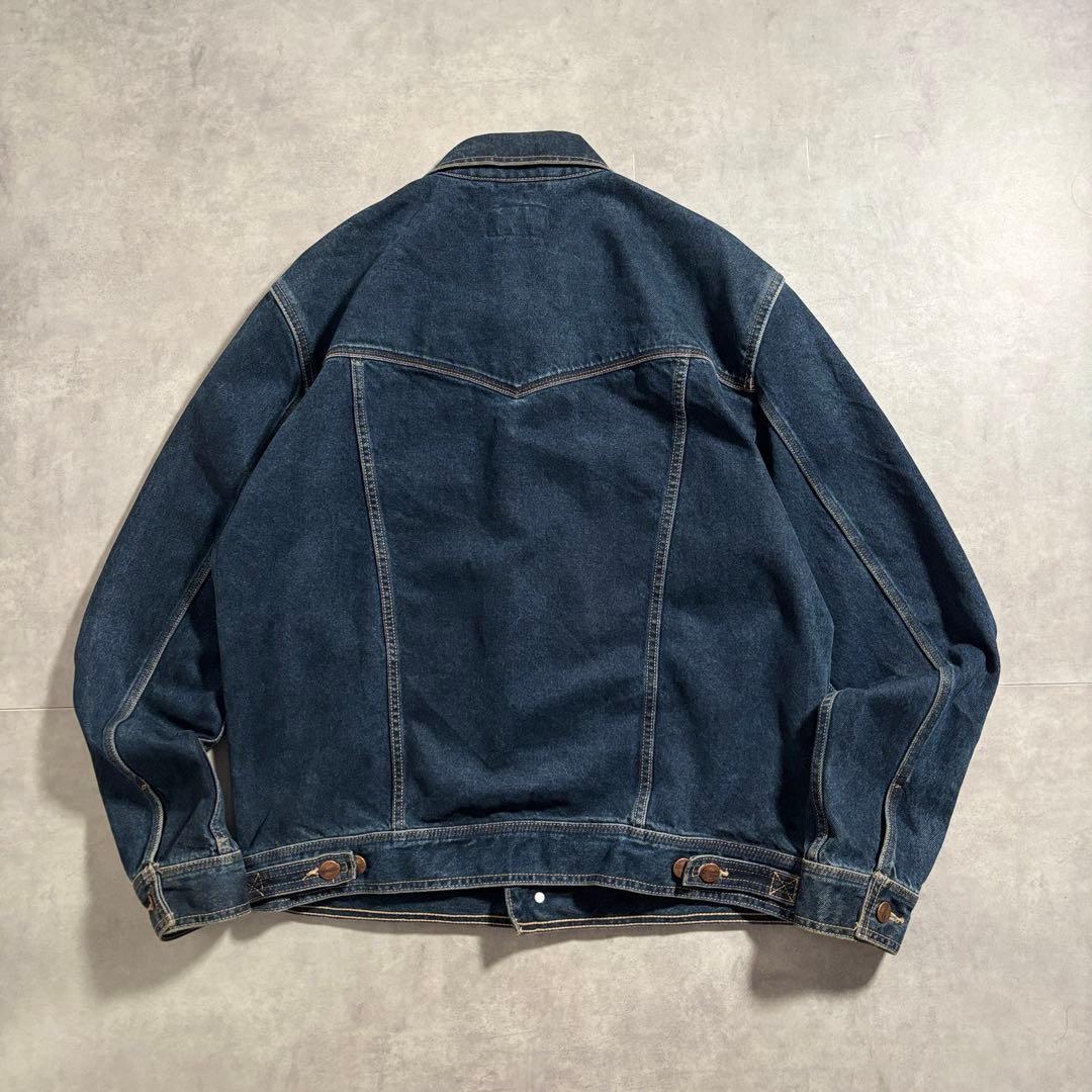 古着 美品 00s ラングラー デニム ジャケット 濃紺 短丈 Gジャン ブルー