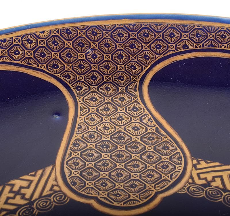 伊万里焼　古伊万里　瑠璃金彩　麒麟文　飾皿　直径約35cm　C　R4103C