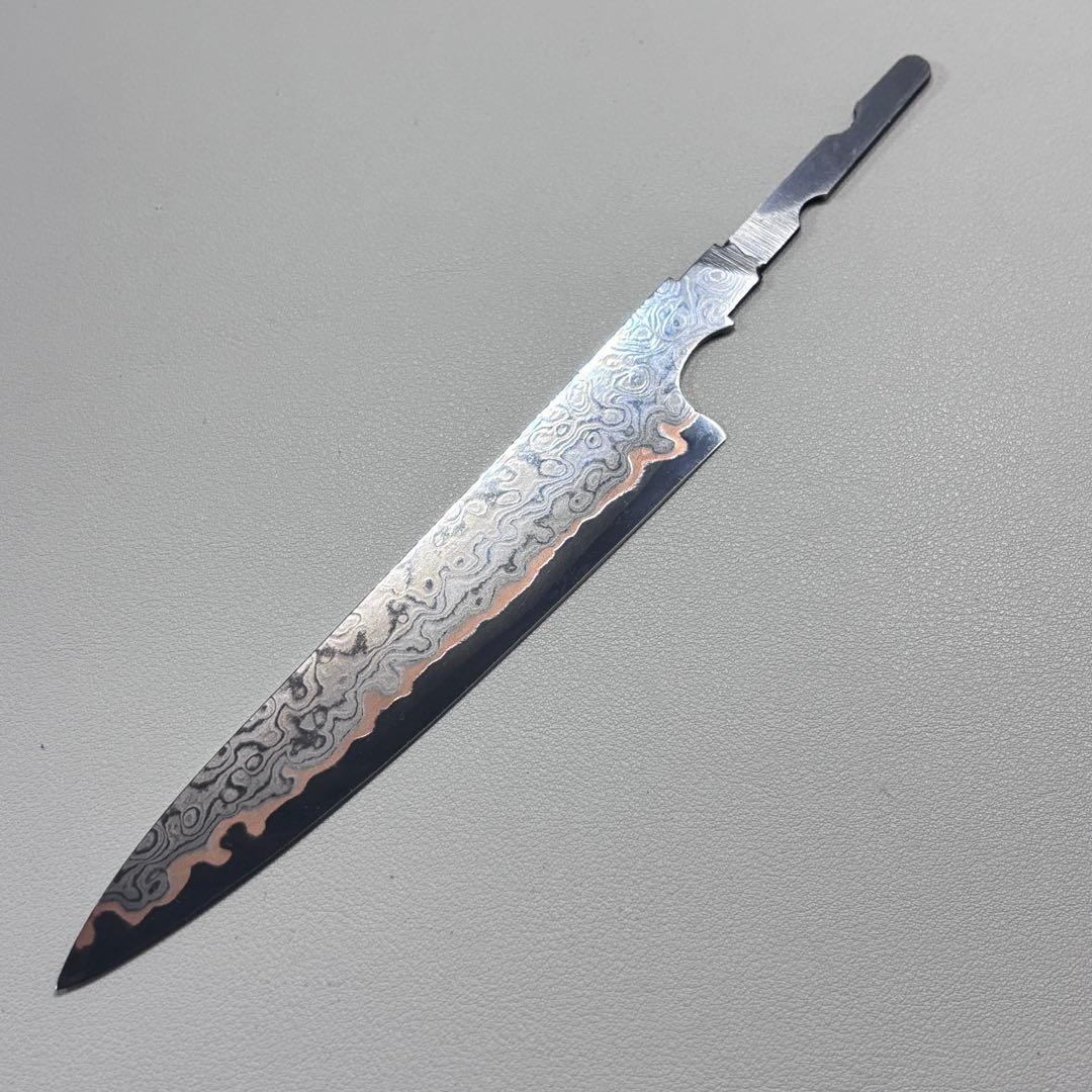【柄無し】130mm 55層有色ダマスカス ペティナイフ、