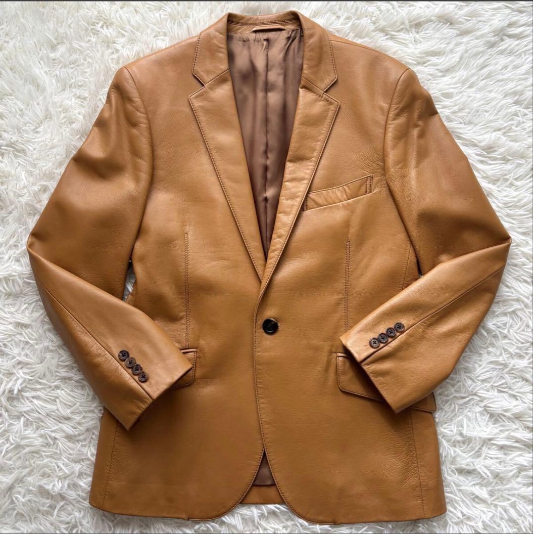 Lサイズ 羊革 Paul Smith ラムレザー テーラードジャケット　極美品