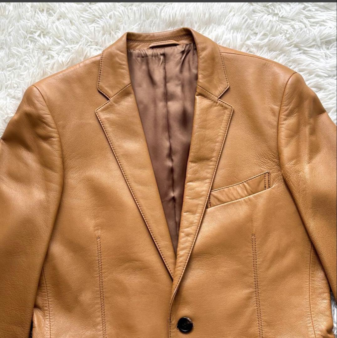Lサイズ 羊革 Paul Smith ラムレザー テーラードジャケット　極美品