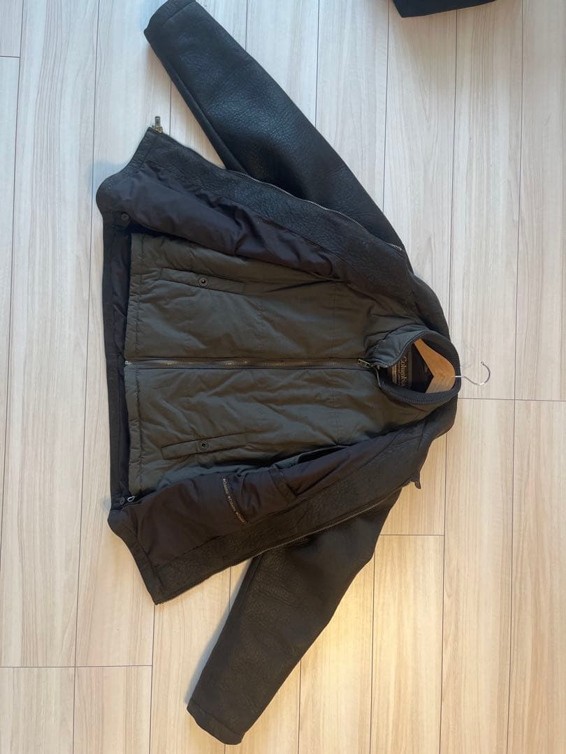 Columbia レザージャケット ライナー付き 2WAY 黒 M ベスト脱着可